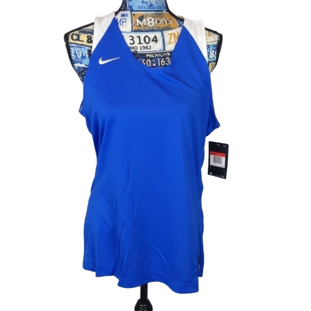 NIKE Women's Blue White Basketball Tank Size Large